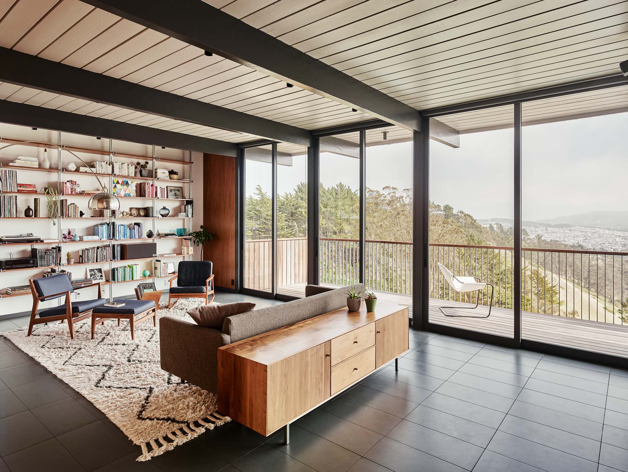 Eichler home renovation San Francisco - living room