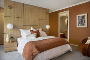 interior transformation midcentury palette - bedroom