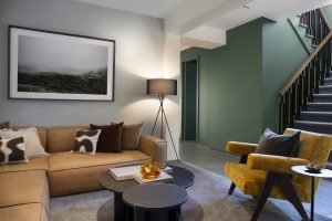 interior transformation midcentury palette - living room