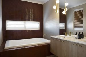 interior transformation midcentury palette - bathroom
