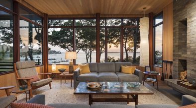 Coastal retreat midcentury inspired house - living