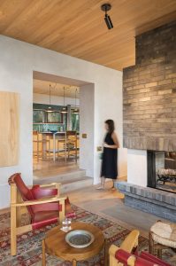 Coastal retreat midcentury inspired house - living room