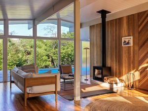 Mid-century renovation Fire Island - living room