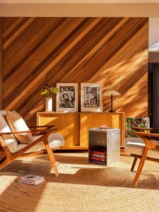 Mid-century renovation Fire Island - living room