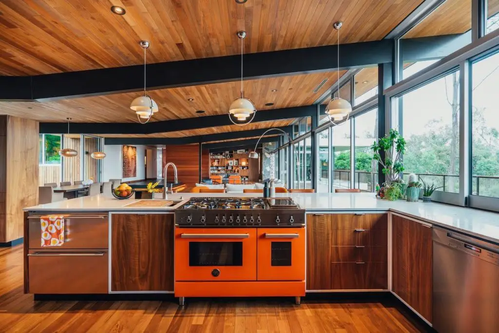mid-century kitchen stove