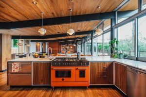 mid-century kitchen stove