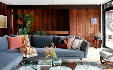 Mid-century house renovation in Lindfield - living room