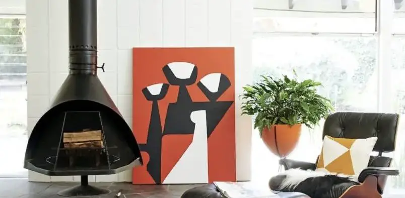 Malm mid-century fireplace