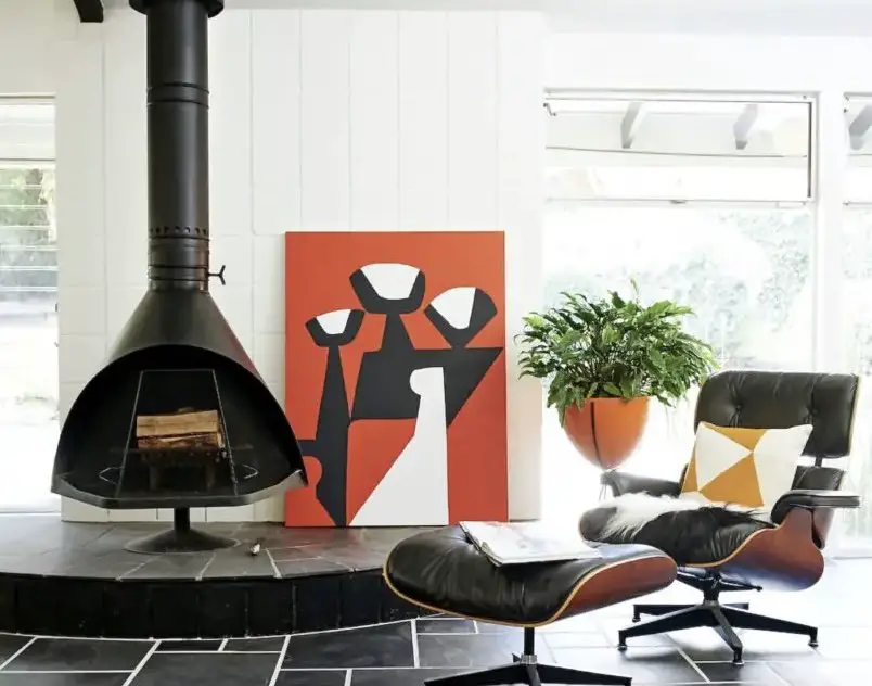 Malm mid-century fireplace