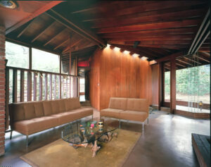 Schaffer Residence, designed by John Lautner - living room