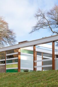 High Sunderland midcentury home - close up exterior