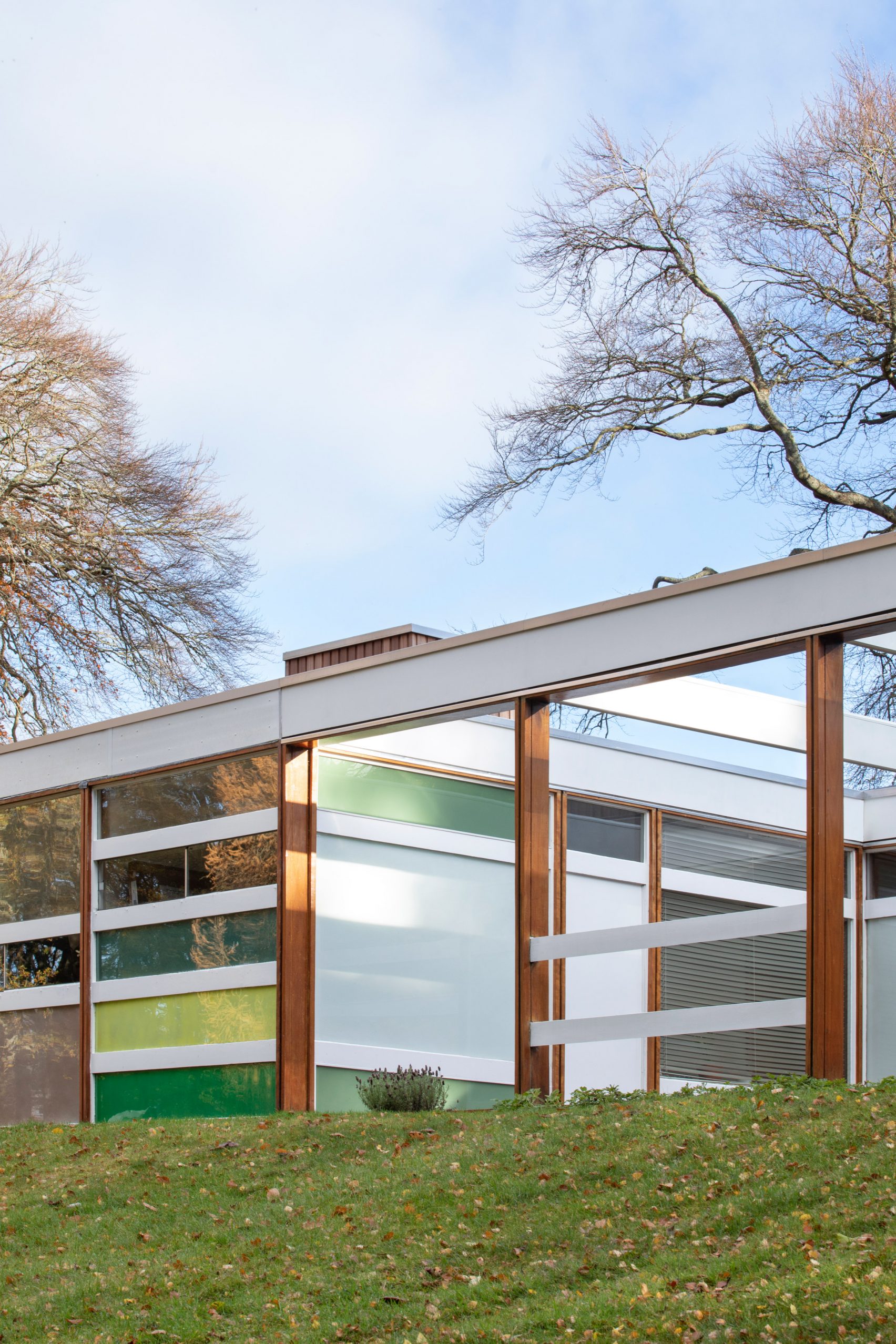High Sunderland midcentury home - close up exterior