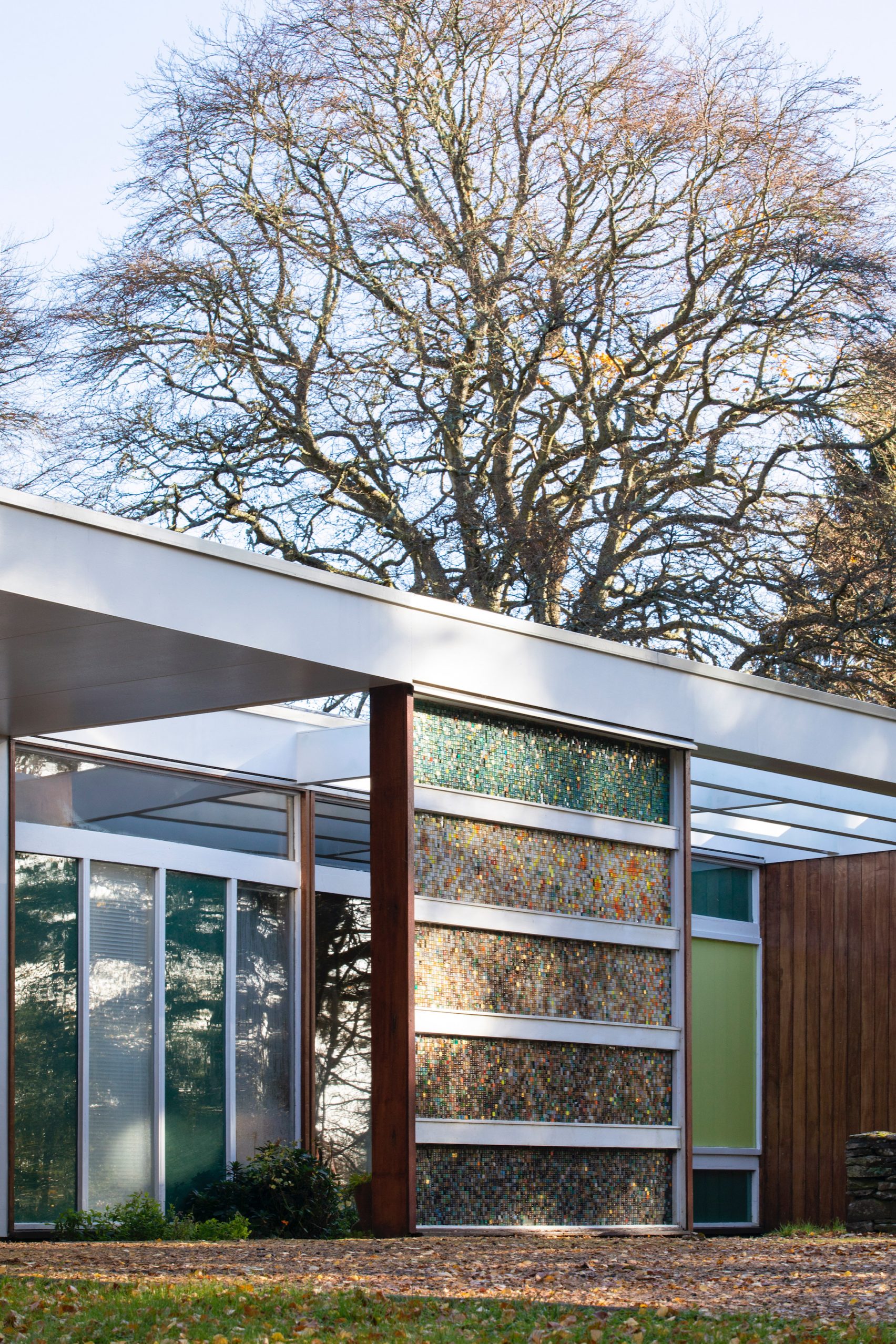 High Sunderland midcentury home - close up exterior